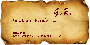 Grotter Renáta névjegykártya